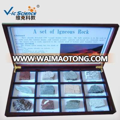 12 kinds igneous rock specimens for education or research of geology and petrology