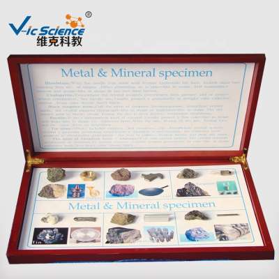 6 kinds ores of metallic minerals specimens for education and research