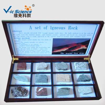 12 kinds igneous rock specimens for education or research of geology and petrology